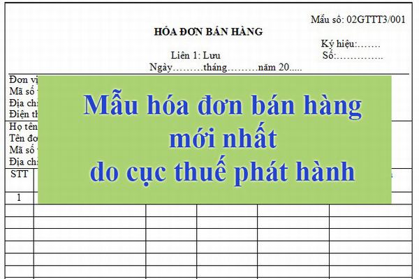 Mẫu hóa đơn bán hàng mới nhất do cục thuế phát hành